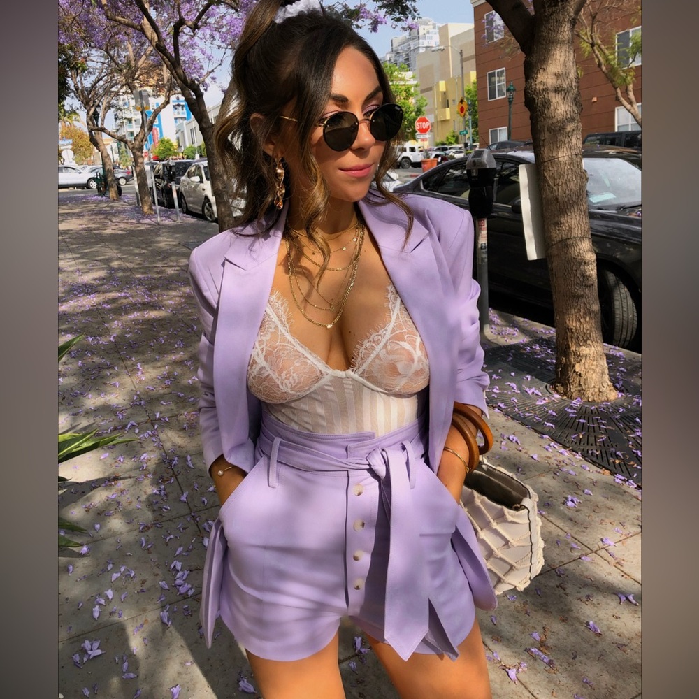 L'ACADEMIE Annie Blazer Lavender XS 💜 Worn once, with tags, perfect condition! - Picture 3 of 4